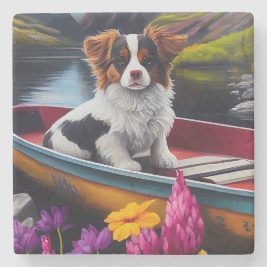 Papillon on a Paddle: Ein Landschaftliches Abenteu Steinuntersetzer (Vorderseite)