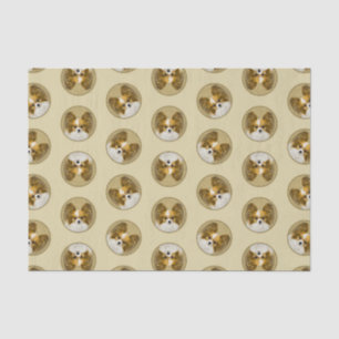 Papillon Painting Lemon und White Original Dog Art Seidenpapier