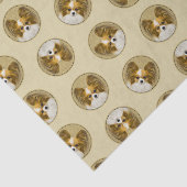 Papillon Painting Lemon und White Original Dog Art Seidenpapier (Ausschnitt)