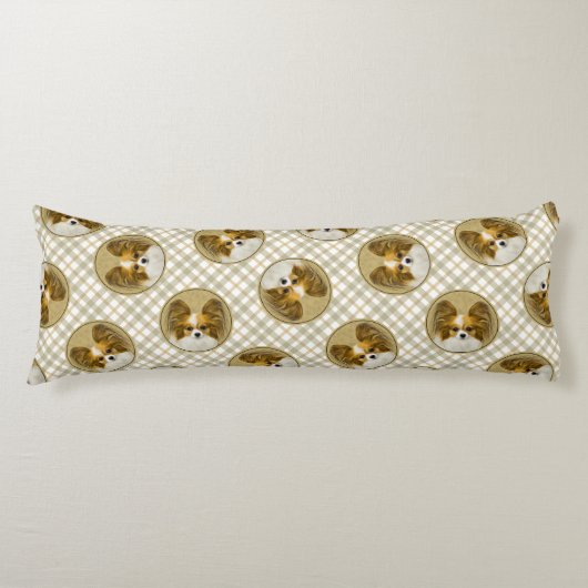 Papillon Painting Lemon und White Original Dog Art Seitenschläferkissen (Vorderseite)