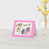 Papillon Papierpuppen-Anmerkungskarte Karte (Gelbe Blume)