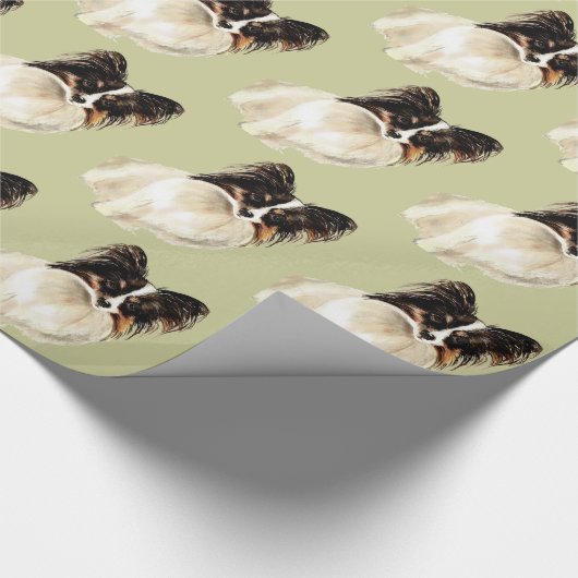 Papillon Papillon Dog Süße Tier Geschenkpapier (Ecke)