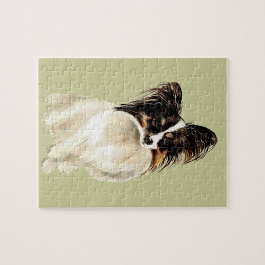 Papillon Papillon Dog Süße Tier Puzzle (Horizontal)