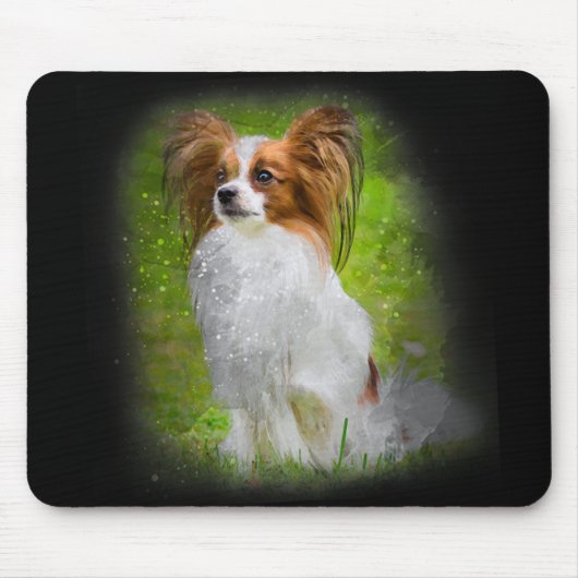 Papillon, Papillon, Papillon-Hunde, Papillenhund, Mousepad (Vorne)