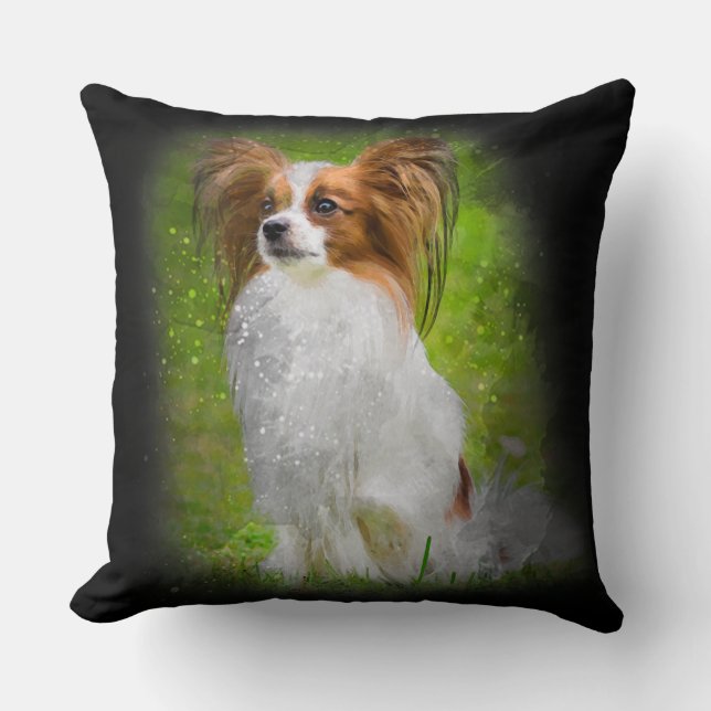 Papillon, Papillon, Papillon-Hunde, Papillon-Hund, Kissen (Vorderseite)