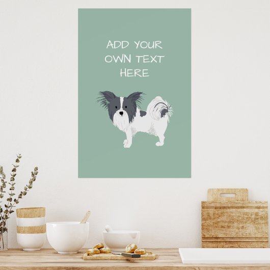 Papillon Personalisiert Dog Name Poster (Küche)