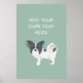 Papillon Personalisiert Dog Name Poster (Vorne)