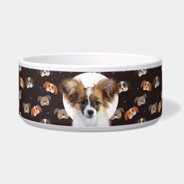 Papillon Personalisiert Foto & Name Dog Bowl Napf