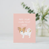 Papillon Personalisiert Hundname Postkarte (Stehend Vorderseite)