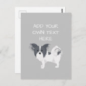Papillon Personalisiert Hundname Postkarte (Vorne/Hinten)