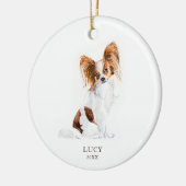 Papillon Pet Hund Aquarellbilder Keramik Ornament (Links)