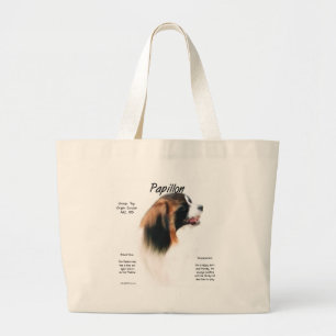 Papillon (Phalene) Geschichtsdesign Jumbo Stoffbeutel