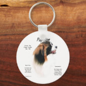 Papillon (Phalene) Geschichtsdesign Schlüsselanhänger (Vorderseite)