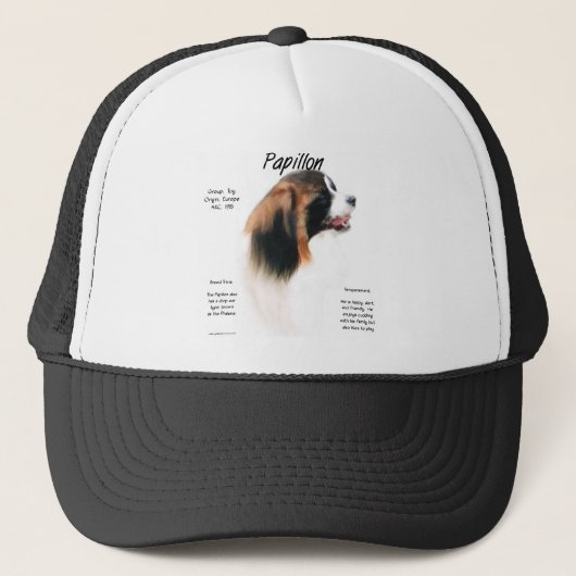 Papillon (Phalene) Geschichtsdesign Truckerkappe (Vorderseite)