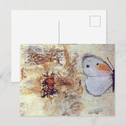 Papillon Postkarte (Vorne/Hinten)