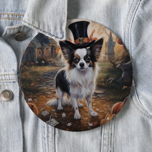 Papillon Pumpkins Halloween Beängstigend Button (Beispiel)
