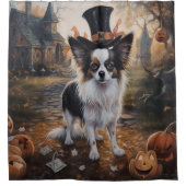 Papillon Pumpkins Halloween Beängstigend Duschvorhang (Vorderseite)