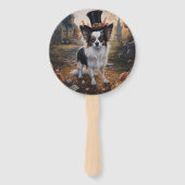 Papillon Pumpkins Halloween Beängstigend Fächer (Rückseite)