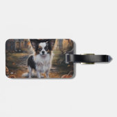 Papillon Pumpkins Halloween Beängstigend Gepäckanhänger (Rückseite horizontal)