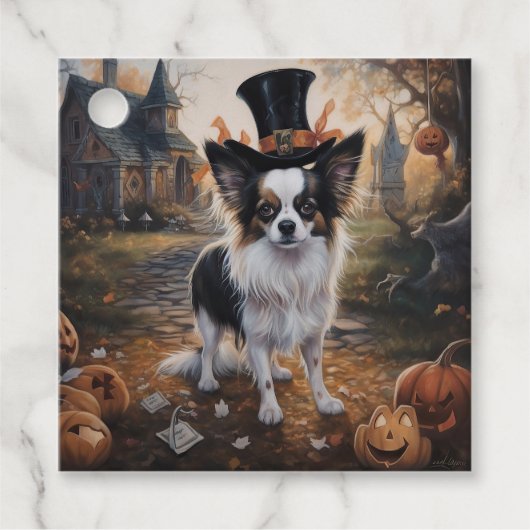 Papillon Pumpkins Halloween Beängstigend Geschenkanhänger (Vorderseite)
