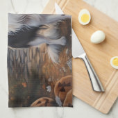 Papillon Pumpkins Halloween Beängstigend Geschirrtuch (Viertel Falte)