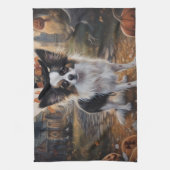 Papillon Pumpkins Halloween Beängstigend Geschirrtuch (Vertikal)