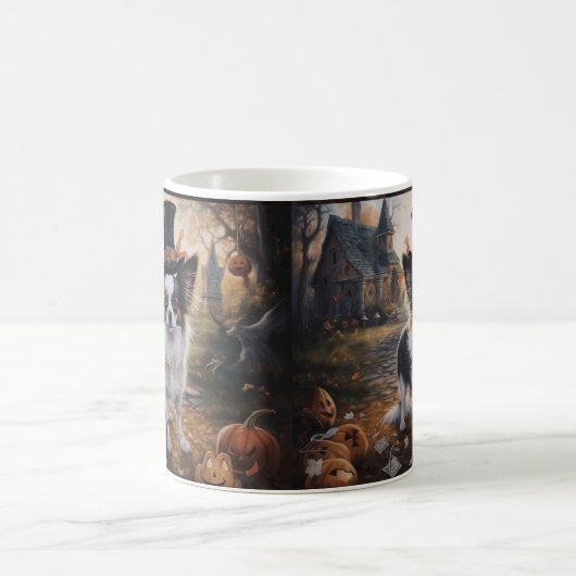 Papillon Pumpkins Halloween Beängstigend Kaffeetasse (Mittel)