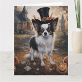 Papillon Pumpkins Halloween Beängstigend Karte (Vorderseite)