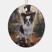 Papillon Pumpkins Halloween Beängstigend Keramik Ornament (Links)