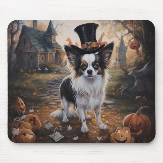 Papillon Pumpkins Halloween Beängstigend Mousepad (Vorne)