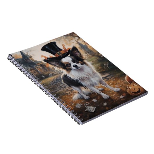 Papillon Pumpkins Halloween Beängstigend Notizblock (Rechte Seite)