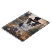 Papillon Pumpkins Halloween Beängstigend Notizblock (Linke Seite)