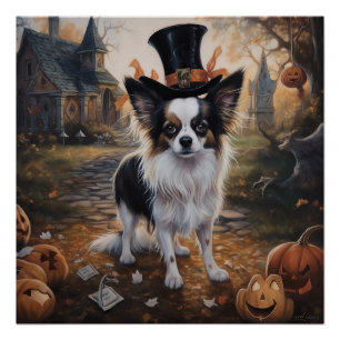Papillon Pumpkins Halloween Beängstigend Poster