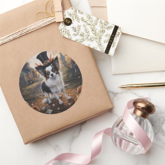 Papillon Pumpkins Halloween Beängstigend Runder Aufkleber (Schenken)