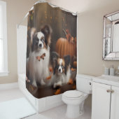 Papillon Puppy Autumn Delight Pumpkin Duschvorhang (Beispiel)