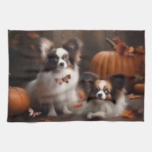 Papillon Puppy Autumn Delight Pumpkin Geschirrtuch