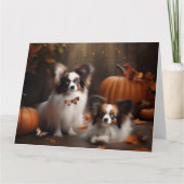 Papillon Puppy Autumn Delight Pumpkin Karte (Vorderseite)