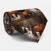 Papillon Puppy Autumn Delight Pumpkin Krawatte (Gerollt)