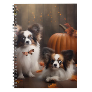 Papillon Puppy Autumn Delight Pumpkin Notizblock