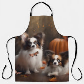 Papillon Puppy Autumn Delight Pumpkin Schürze (Vorderseite)