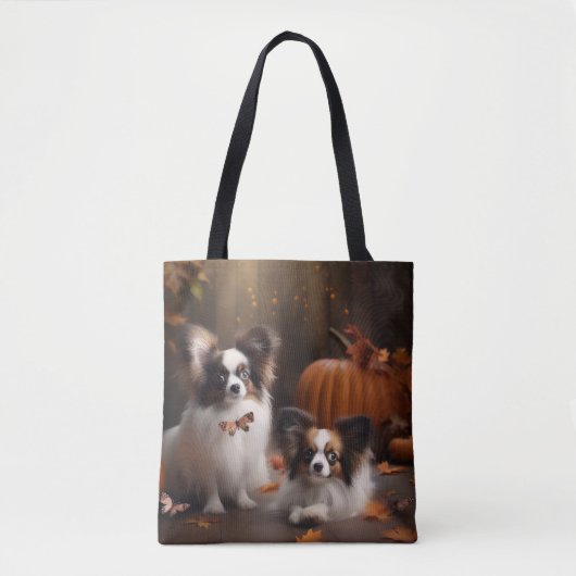 Papillon Puppy Autumn Delight Pumpkin Tasche (Vorderseite)