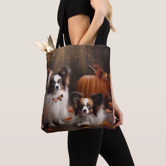 Papillon Puppy Autumn Delight Pumpkin Tasche (Von Nahem)