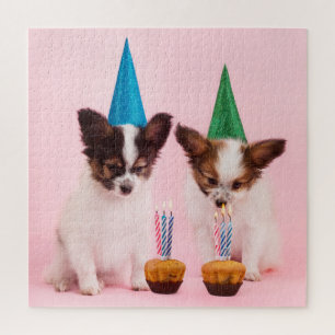 Papillon Puppy Dog Geburtstagsparty Cake Nature Puzzle