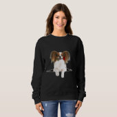 Papillon Rose Zipper Dog Pocket Sweatshirt (Vorne ganz)
