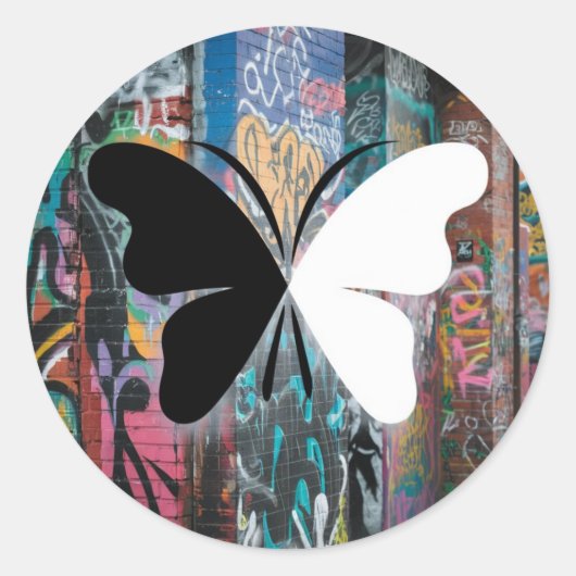 Papillon Runder Aufkleber (Vorderseite)