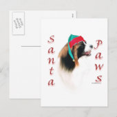 Papillon Santa Paws Feiertagspostkarte (Vorne/Hinten)