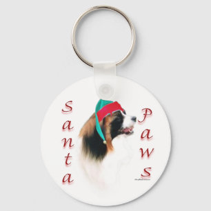 Papillon Santa Paws Schlüsselanhänger