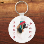 Papillon Santa Paws Schlüsselanhänger (Vorderseite)