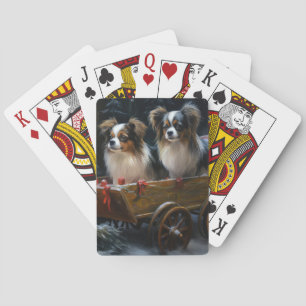 Papillon Schlitten Weihnachtsdekoration  Spielkarten