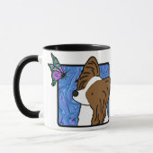 Papillon Schmetterlings-HundeTasse Tasse (Links)